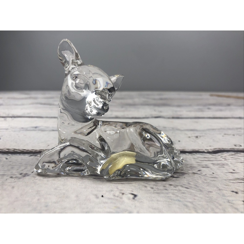 Princess House Pets DEER FAWN Figurine 24% Lead Crystal Vintage Made in Germany